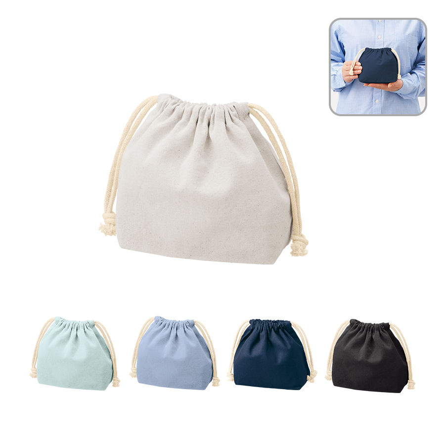 TP-0016厚手コットンポーチ巾着（S）