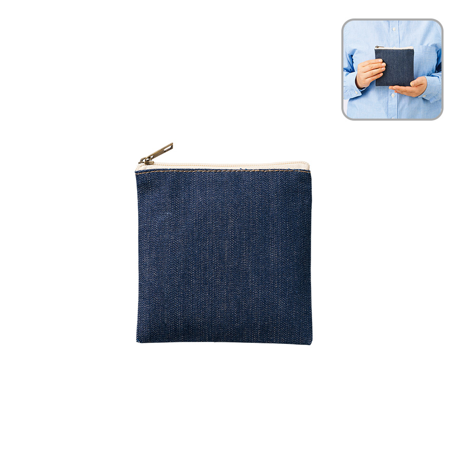 TP-0037-006デニムフラットポーチ（SS）　インディゴ