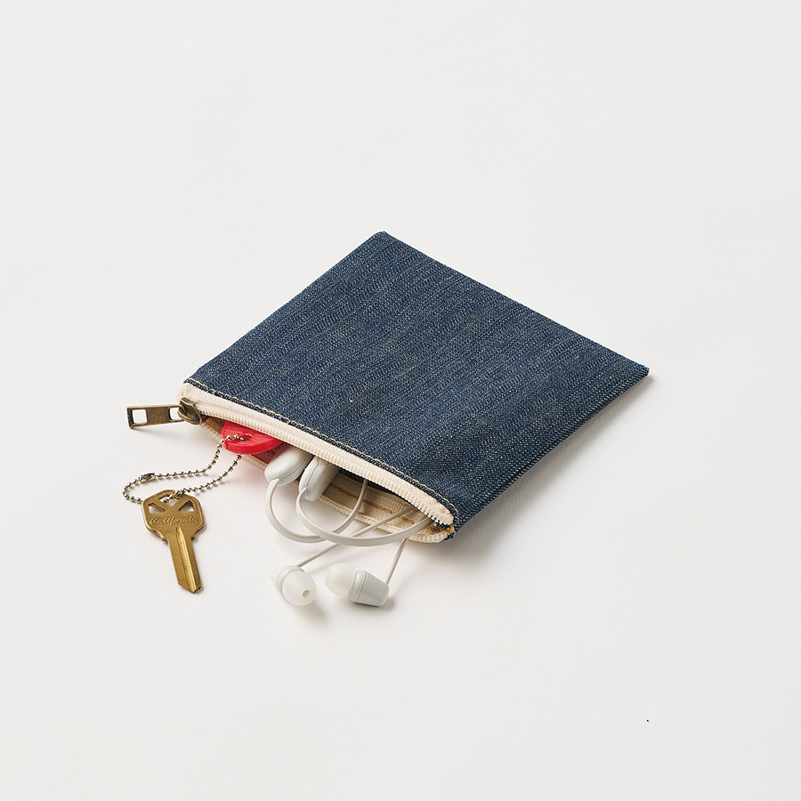 デニムフラットポーチ（SS）　インディゴ