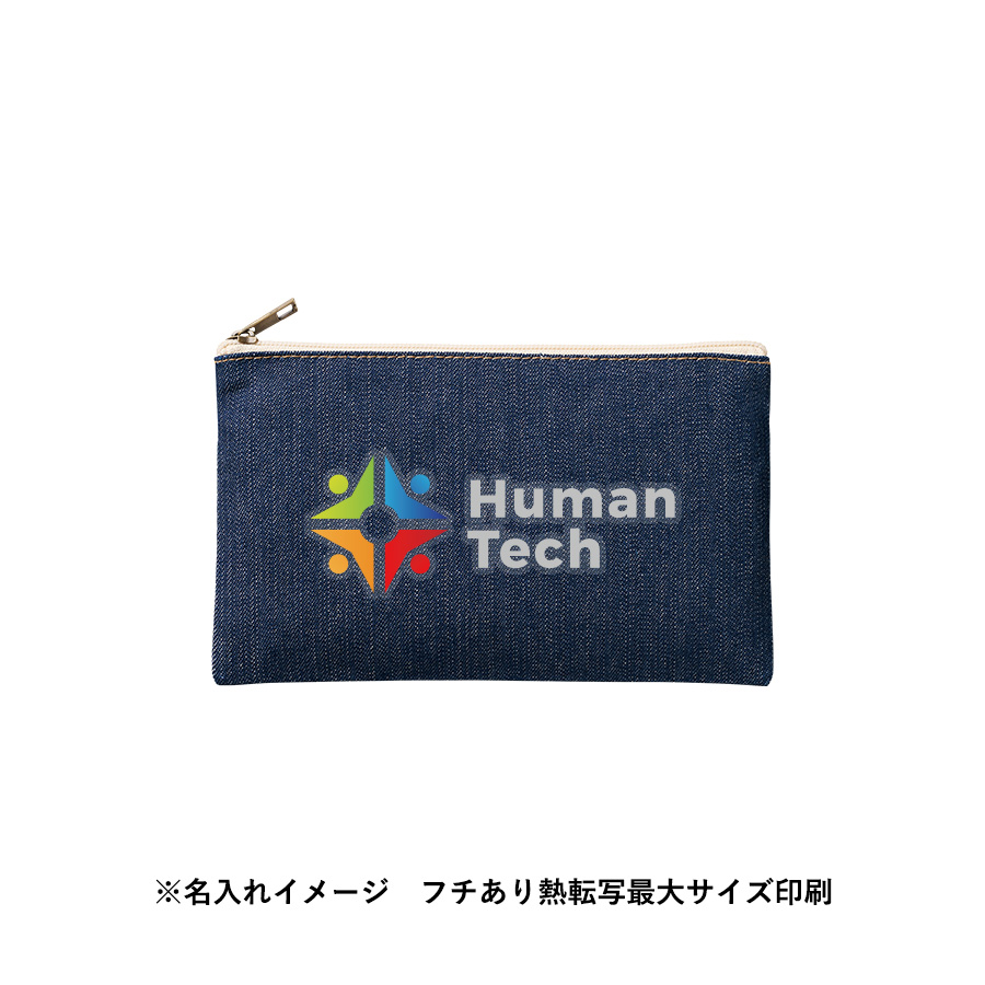 デニムフラットポーチ（S）　インディゴ