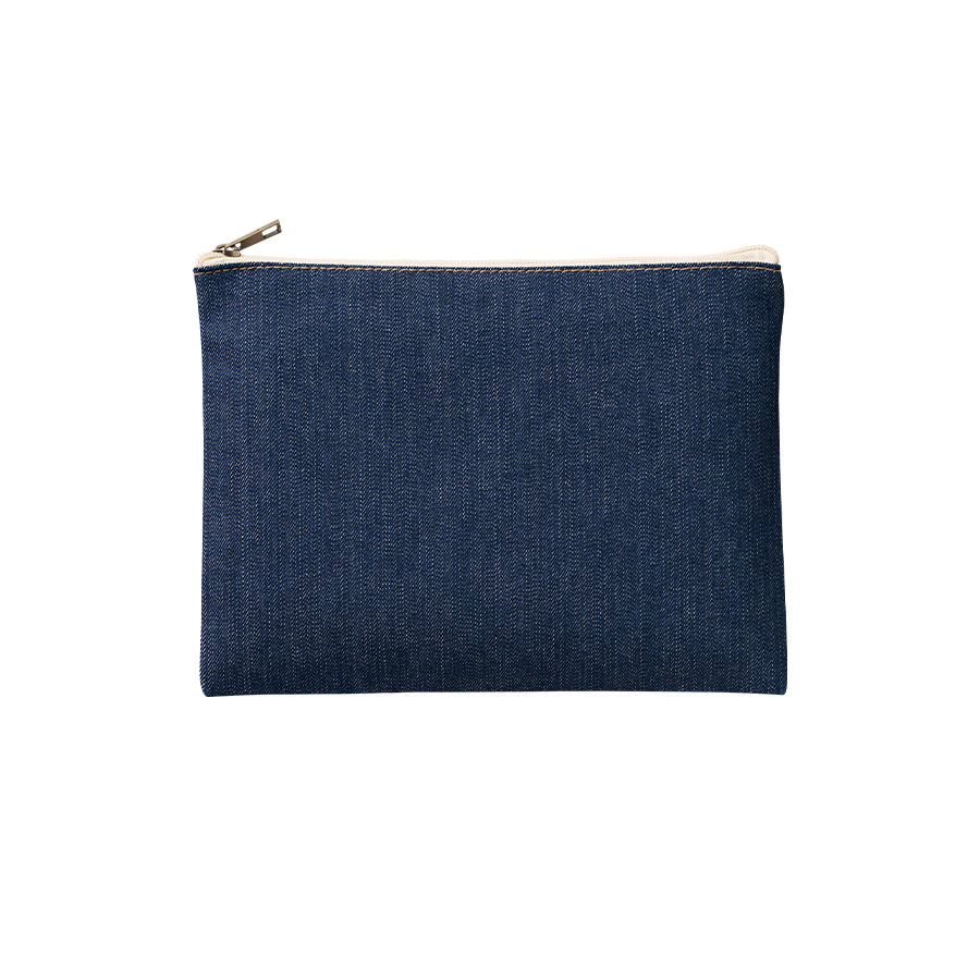 デニムフラットポーチ（M）　インディゴ