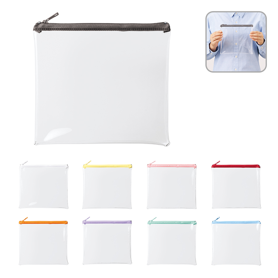 TP-0043カラーファスナークリアポーチ（M）