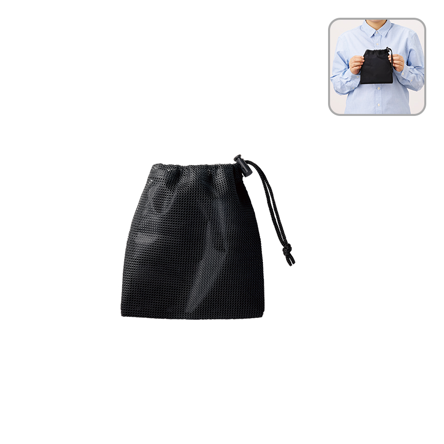 TP-0045-009メッシュポリ巾着（S）　ブラック