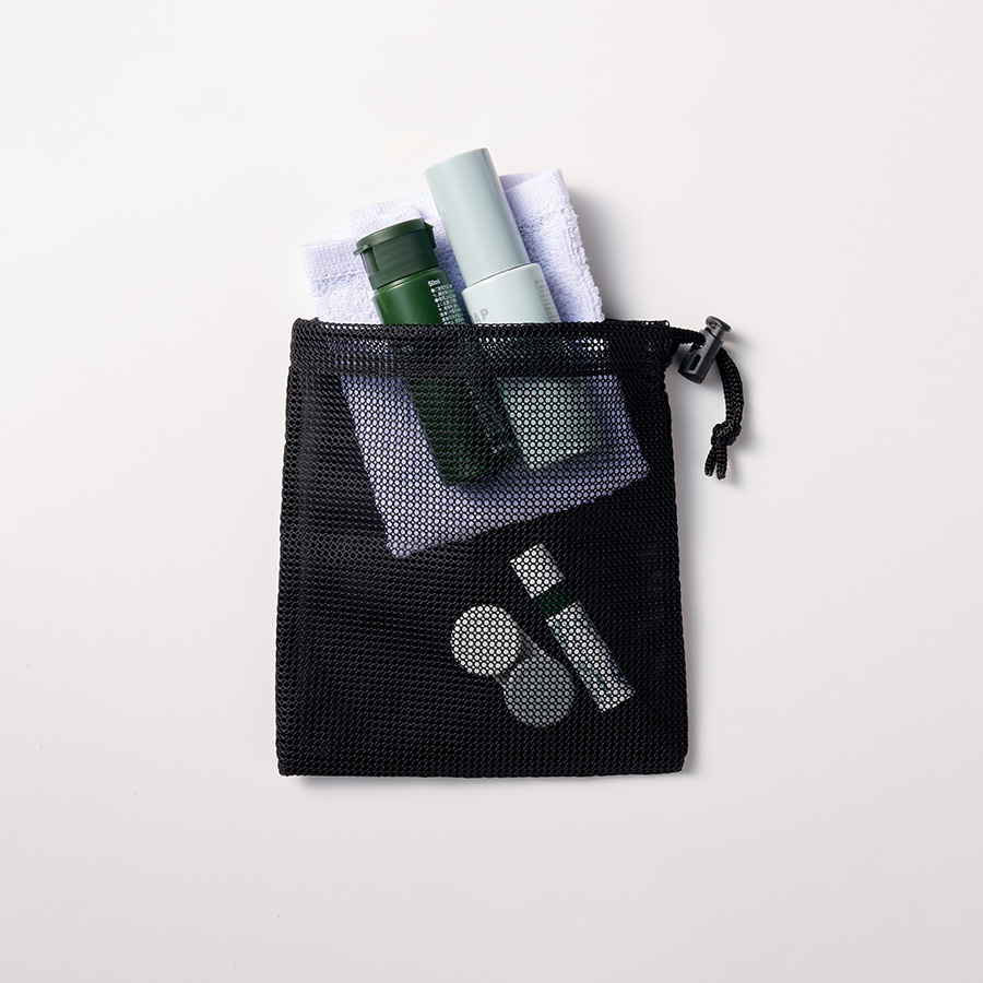 メッシュポリ巾着（S）　ブラック