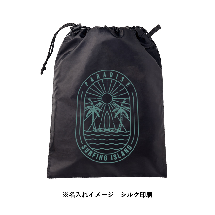 メッシュポリ巾着（L）　ブラック