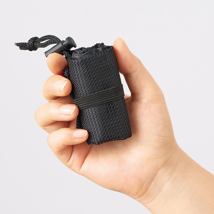 メッシュポリ巾着（L）　ブラック
