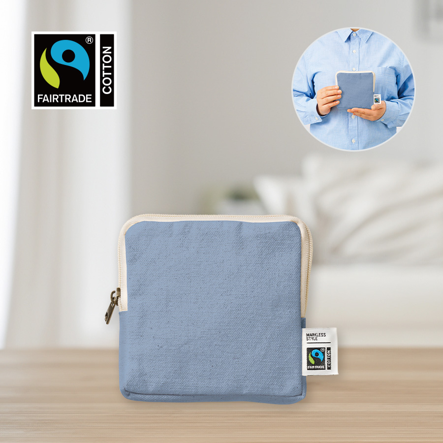 TP-0050フェアトレードコットンスリムスクエアポーチ（S）
