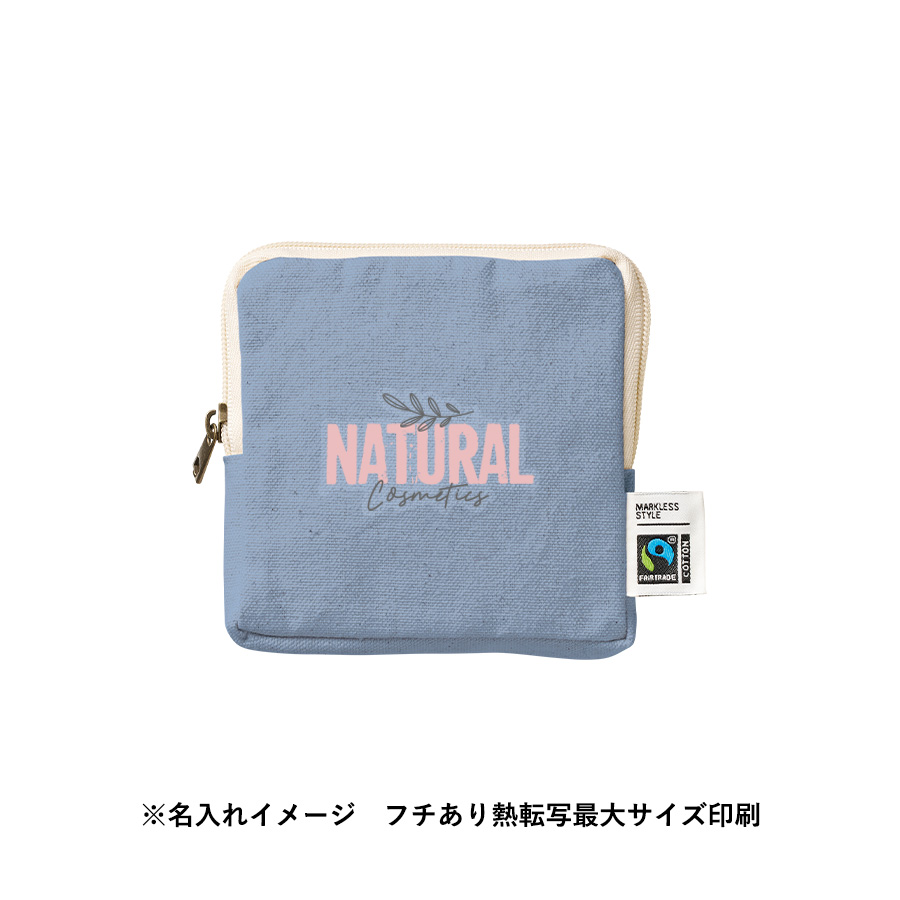 フェアトレードコットンスリムスクエアポーチ（S）