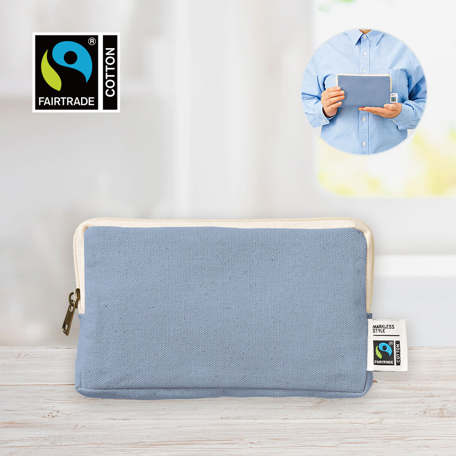 TP-0051フェアトレードコットンスリムスクエアポーチ（M）