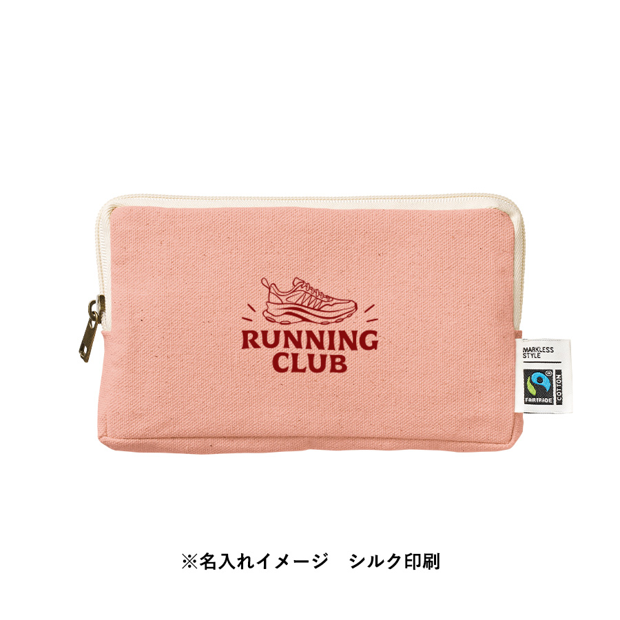 フェアトレードコットンスリムスクエアポーチ（M）
