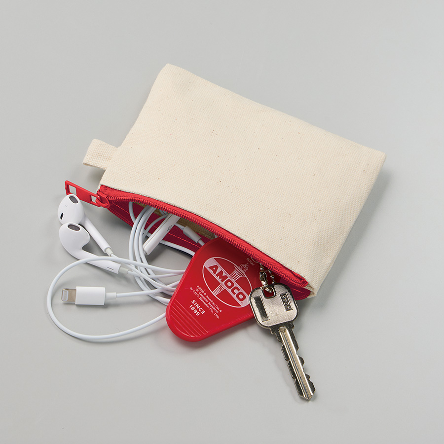 カラーファスナーキャンバスフラットポーチ（SS）