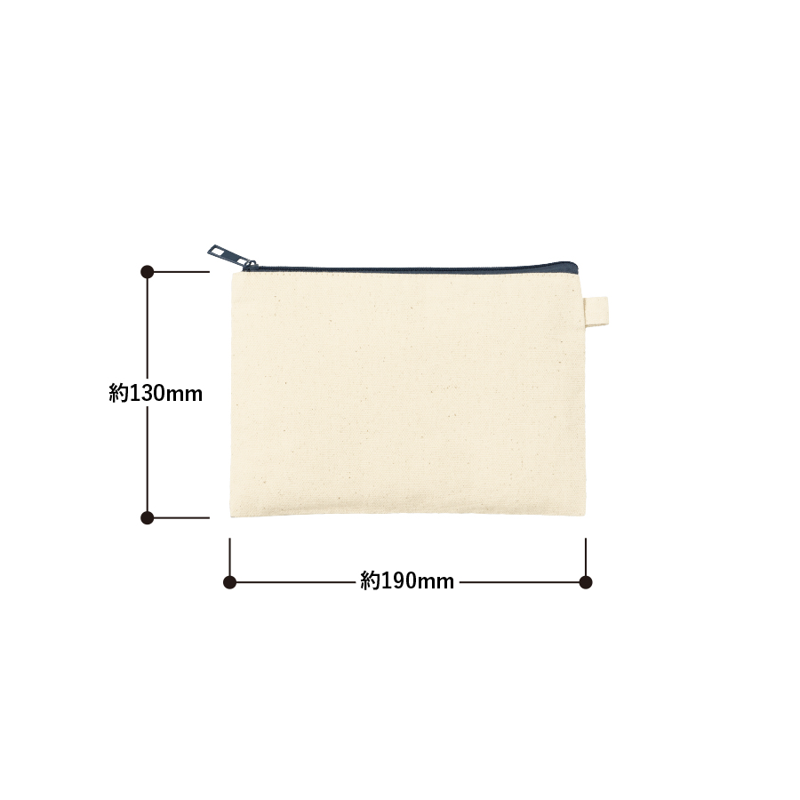 カラーファスナーキャンバスフラットポーチ（S）