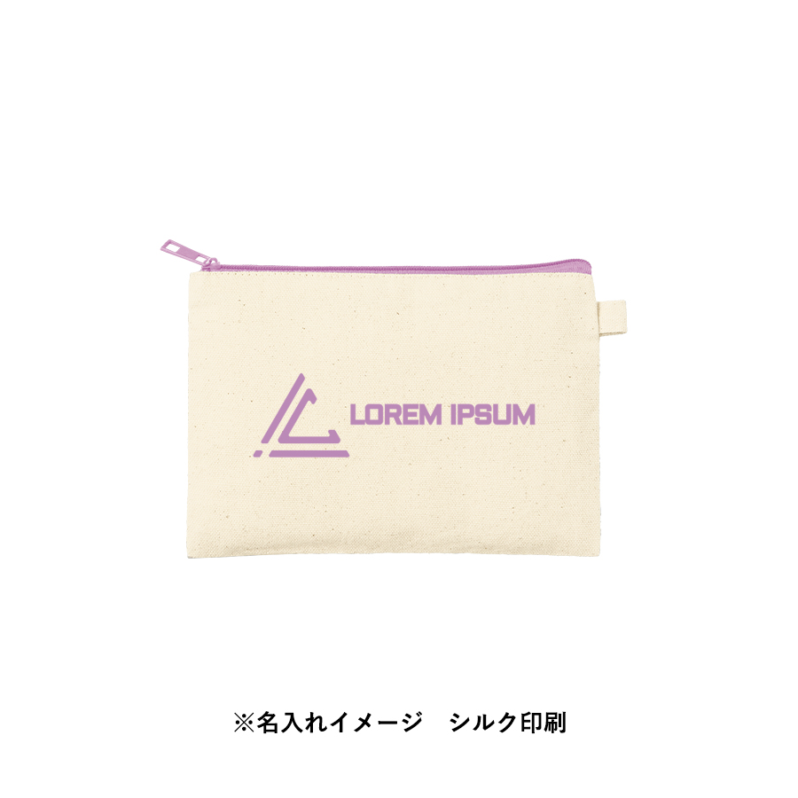 カラーファスナーキャンバスフラットポーチ（S）