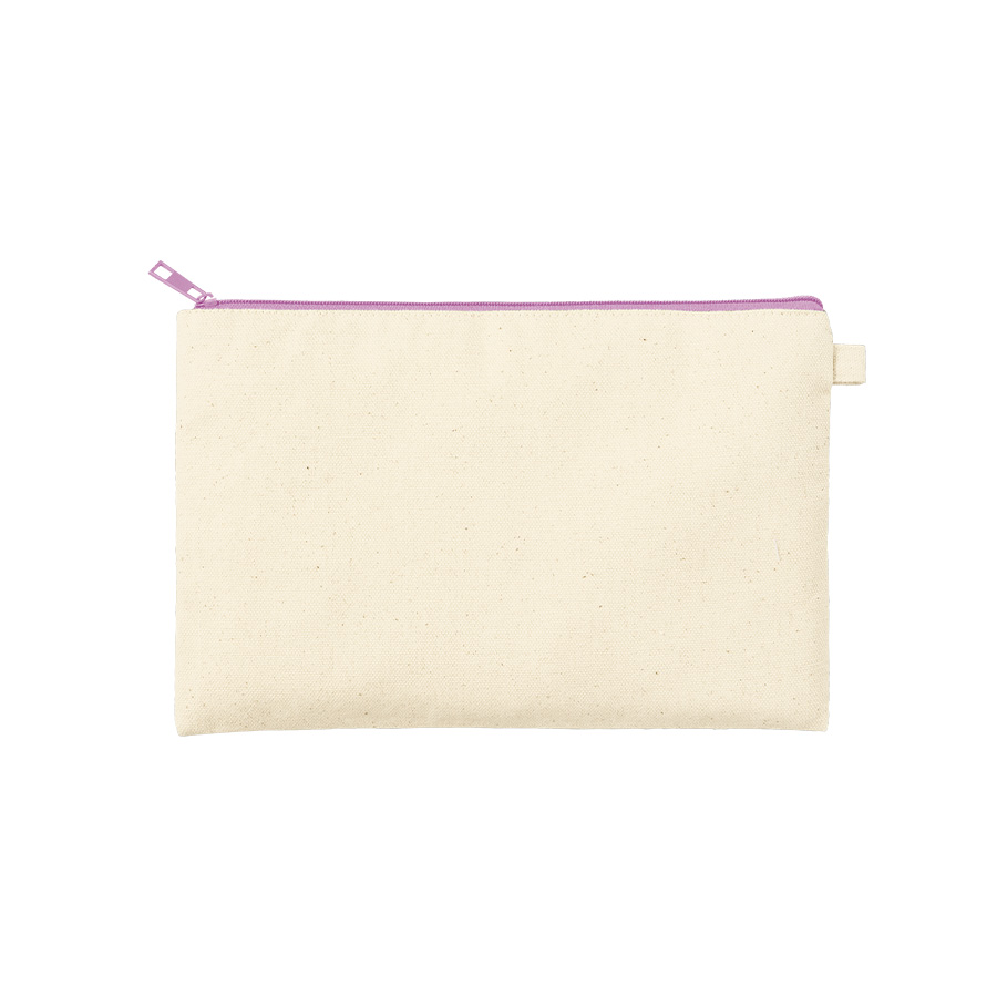 カラーファスナーキャンバスフラットポーチ（M）
