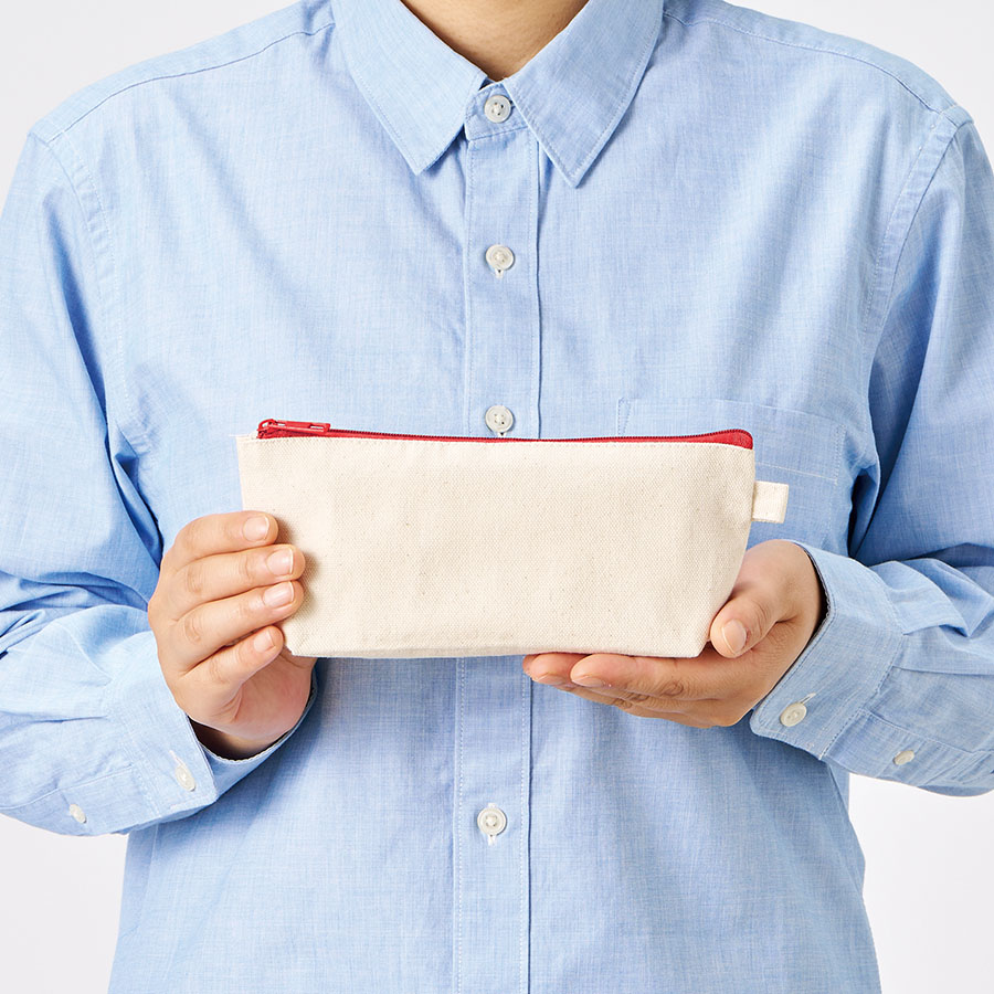 カラーファスナーキャンバスロングポーチ