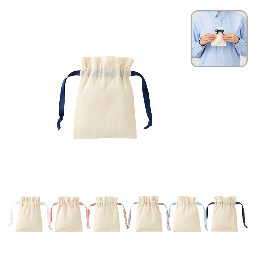 TP-0064コットンカラーリボン巾着（SS）