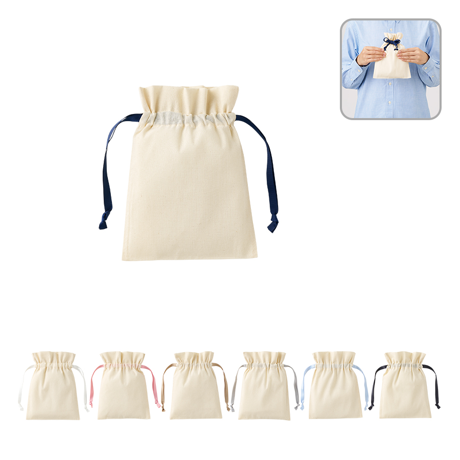 TP-0065コットンカラーリボン巾着（S）