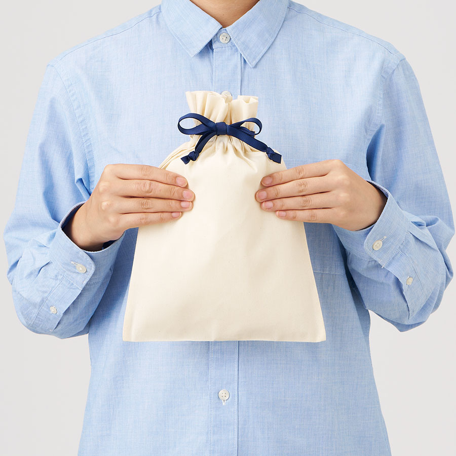 コットンカラーリボン巾着（M）