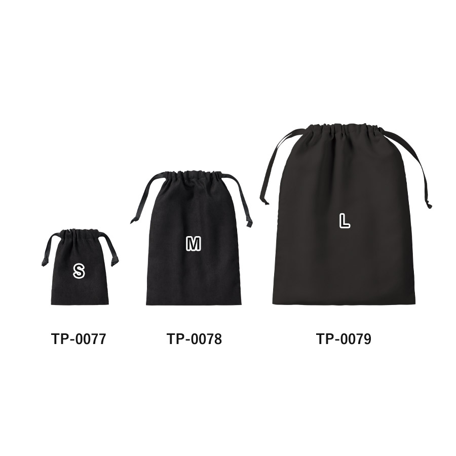 スウェード風巾着（L）