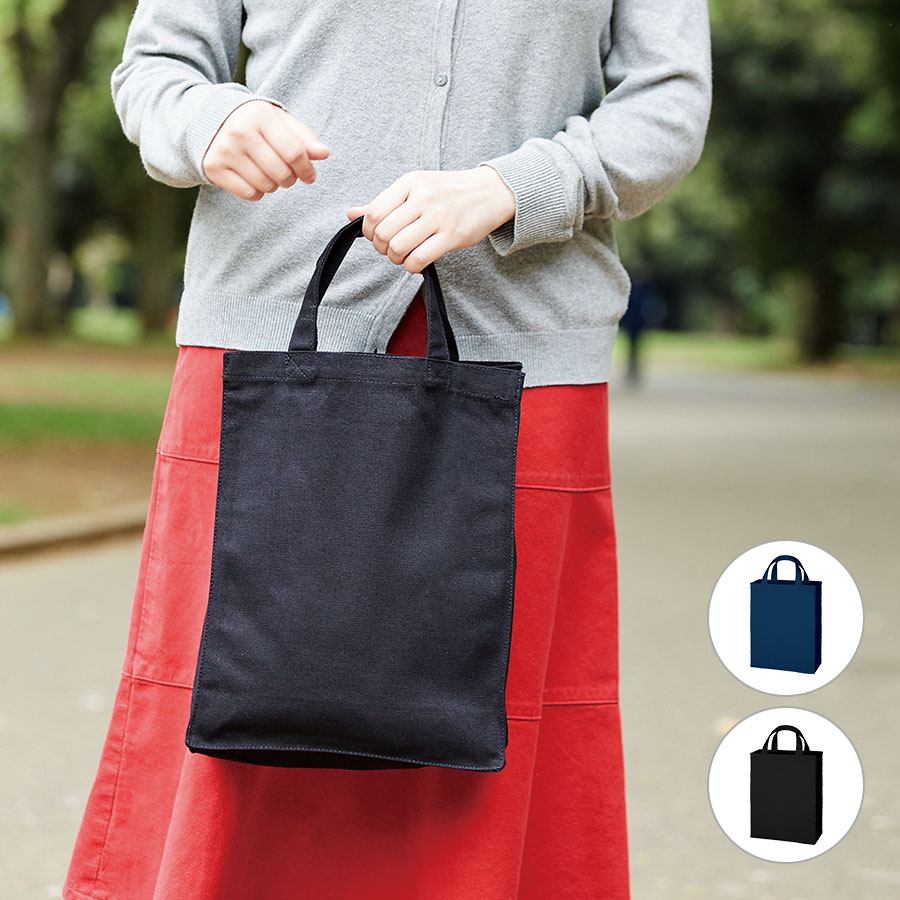 TR-0179キャンバスカレッジトート（M）　ネイビー・ブラック