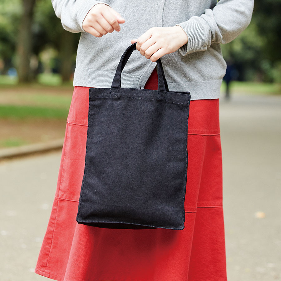 キャンバスカレッジトート（M）　ネイビー・ブラック