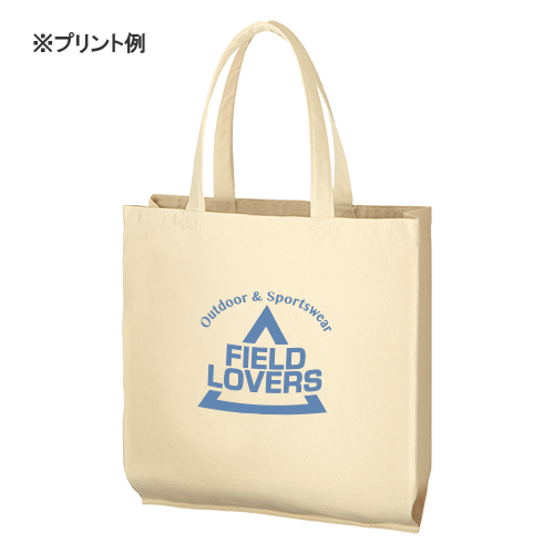 ライトキャンバスバッグ横マチ付　ナチュラル