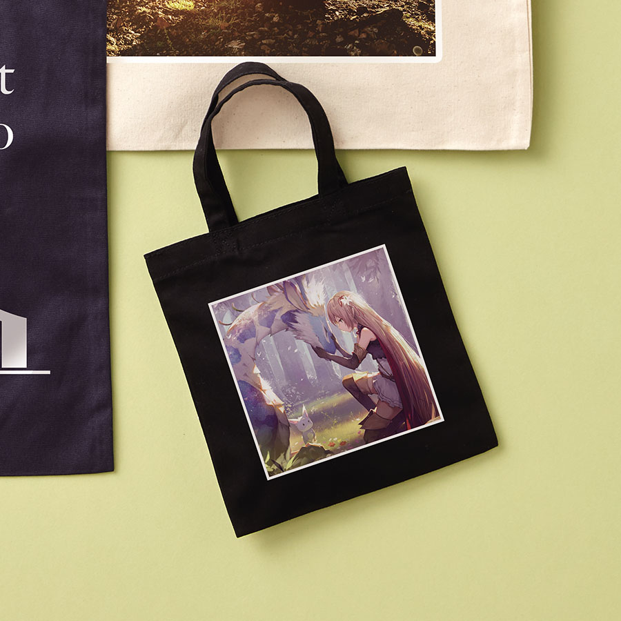 ライトキャンバスバッグ（S）　ネイビー・ブラック