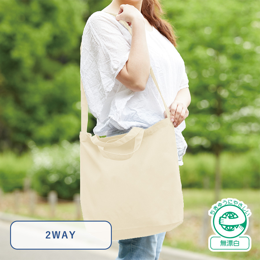 TR-0408-008キャンバスＷスタイルバッグ　ナチュラル