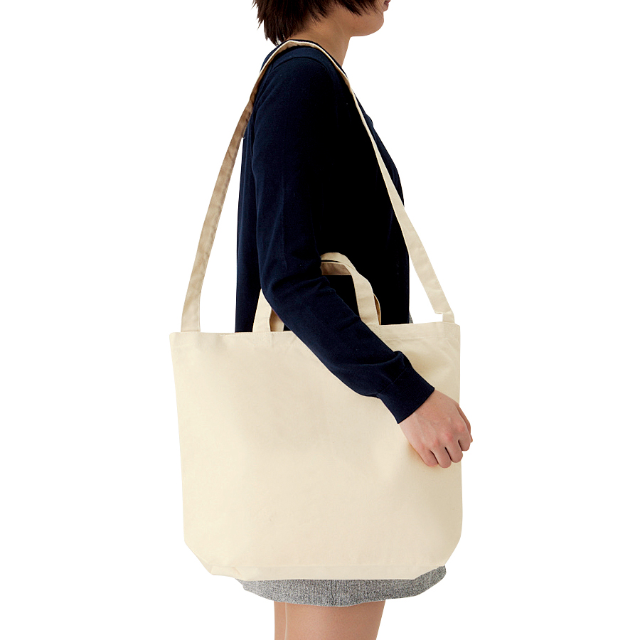 キャンバスＷスタイルバッグ　ナチュラル