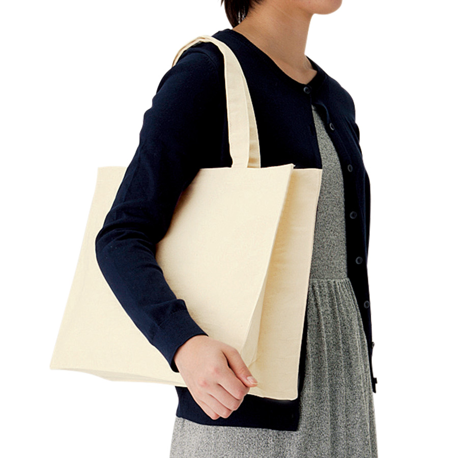 キャンバスカレッジトート（L）ワイド　ナチュラル