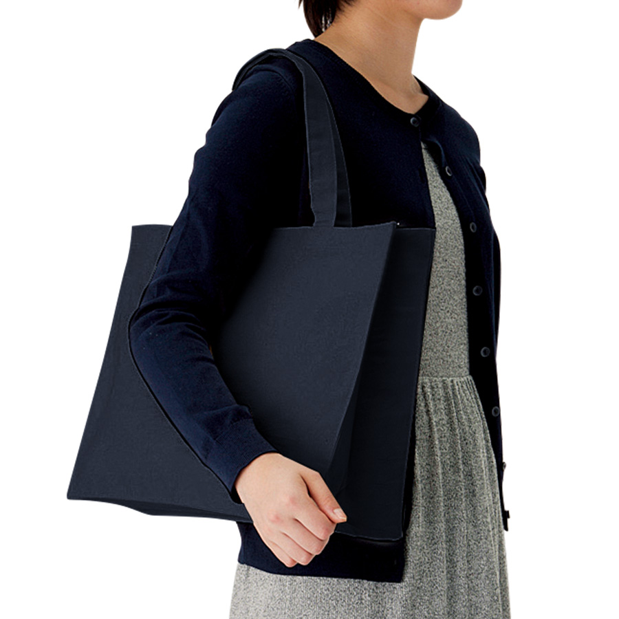 キャンバスカレッジトート（L）ワイド　ネイビー・ブラック