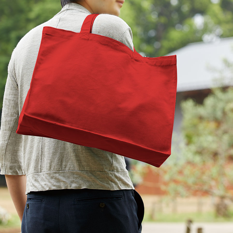 TR-0412【アウトレット】キャンバスカレッジトート（L）ワイド