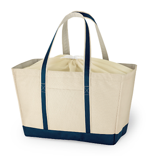 保冷レジカゴトート　クリームベージュ×ダークネイビー