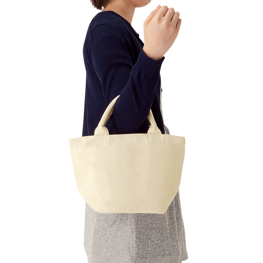 厚手キャンバスパイプハンドルトート　ナチュラル