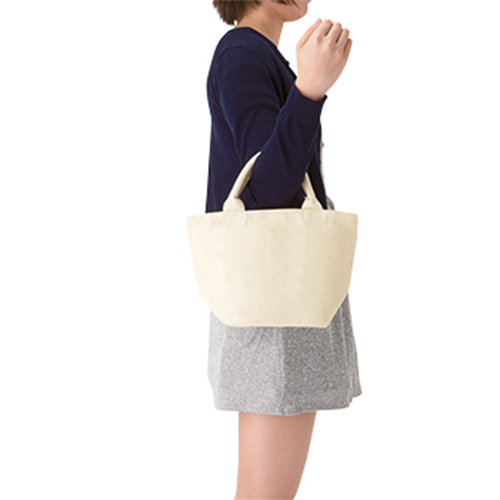 厚手キャンバスパイプハンドルトート　ブラック