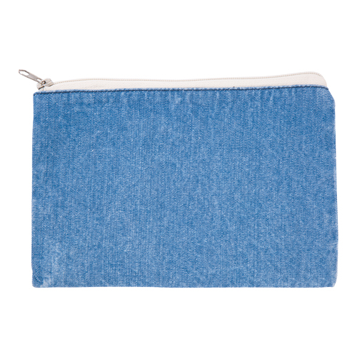 TR-0705-041【アウトレット】デニムフラットポーチ（M）　ヴィンテージブルー
