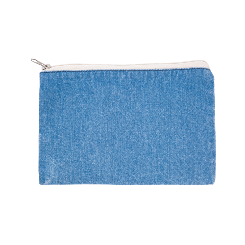 【アウトレット】デニムフラットポーチ（M）　ヴィンテージブルー