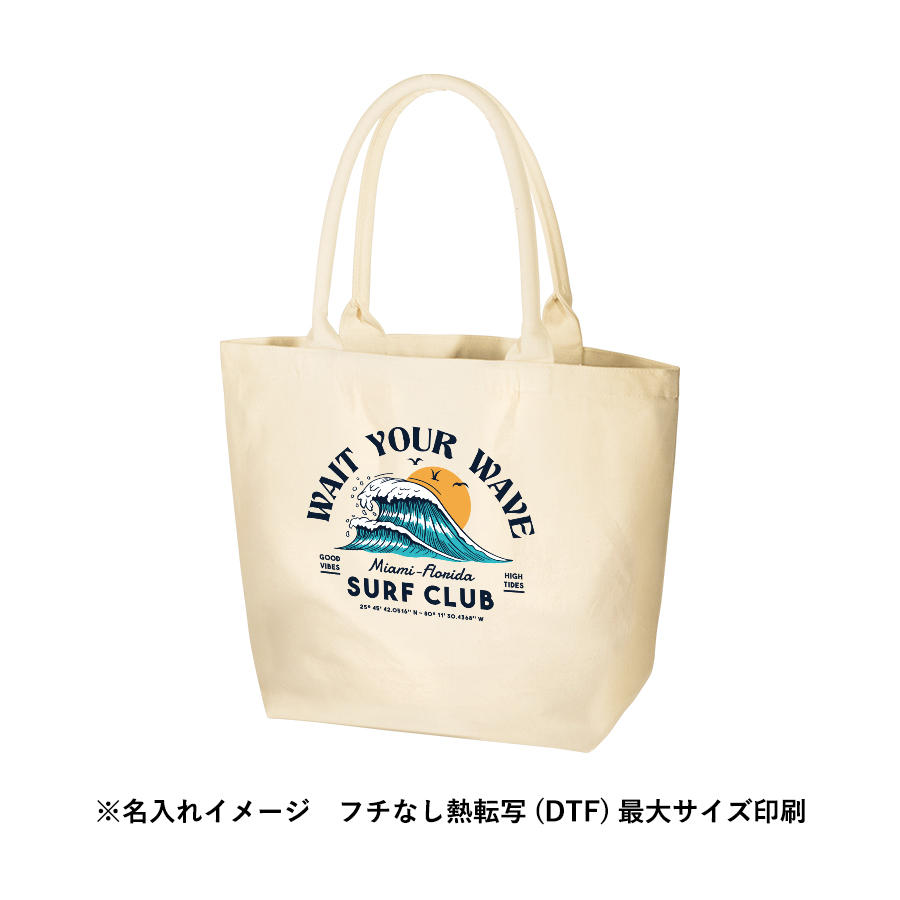 厚手キャンバスパイプハンドルトート（M）ナチュラル