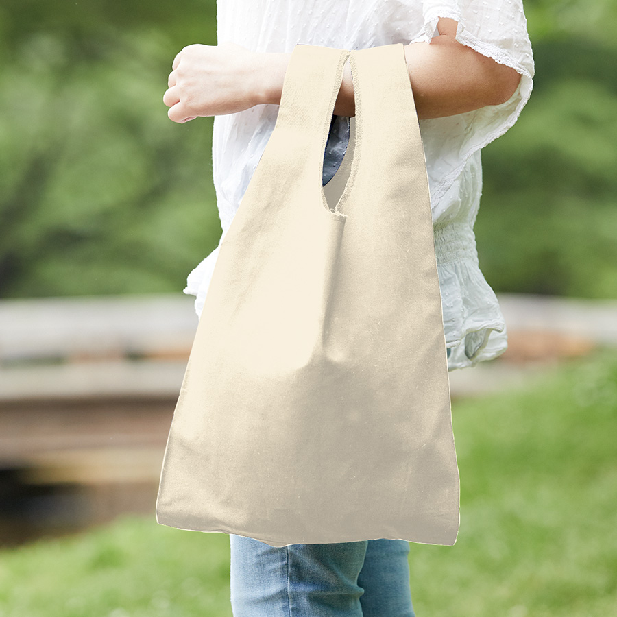 厚手コットンマルシェバッグ（M）ナチュラル