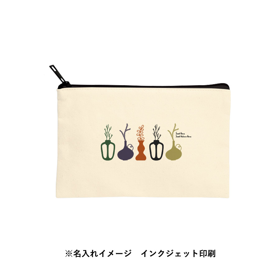 キャンバスフラットポーチ（S）　ナチュラル