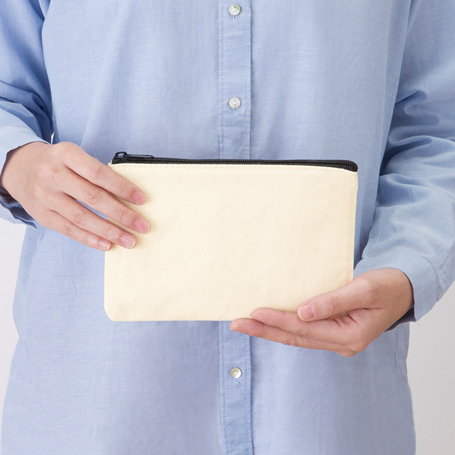 キャンバスフラットポーチ