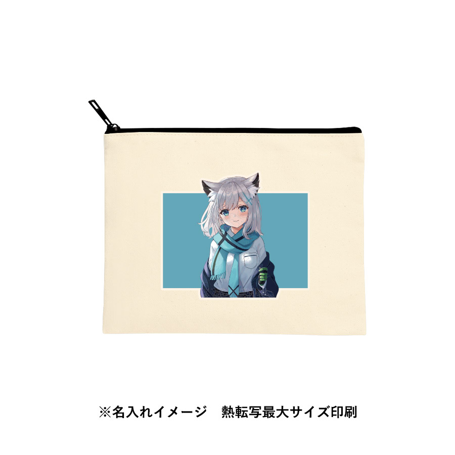 キャンバスフラットポーチ（M）ナチュラル