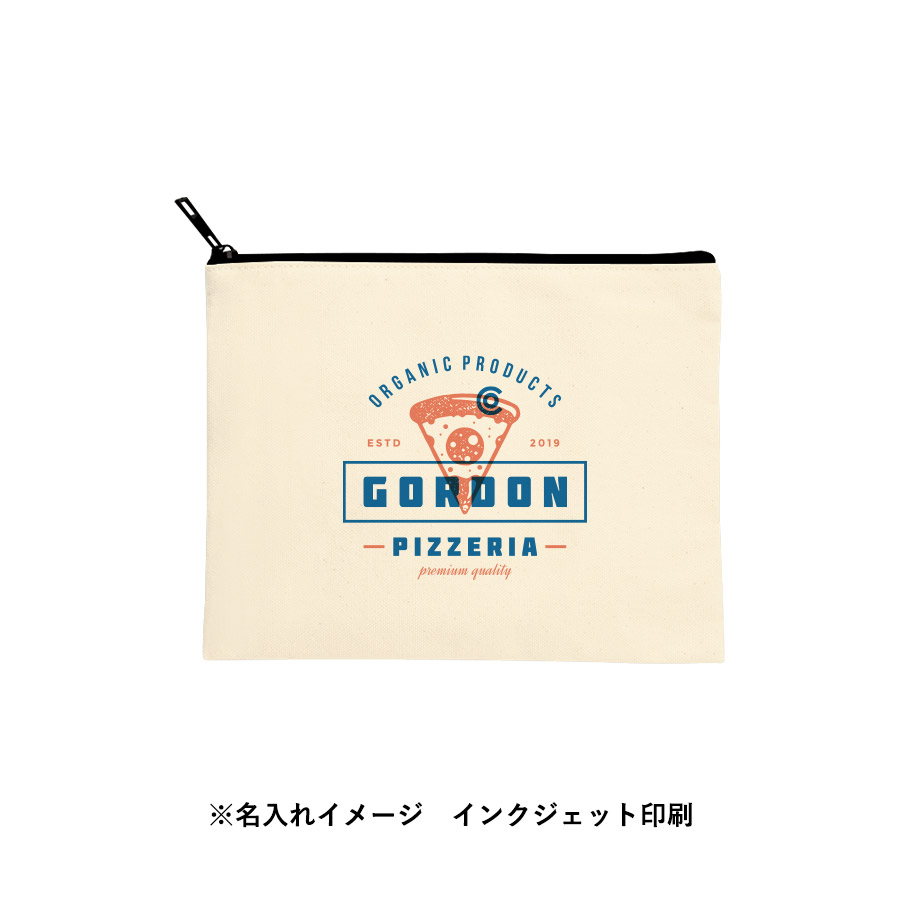 キャンバスフラットポーチ（M）ナチュラル