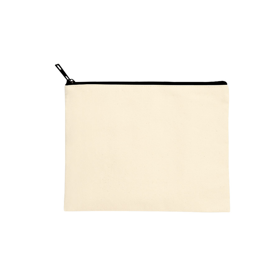 キャンバスフラットポーチ（M）ナチュラル