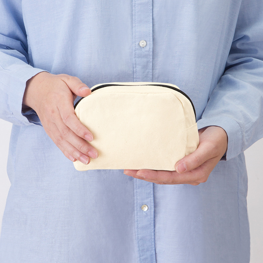 キャンバスファスナーポーチ（S）　ナチュラル