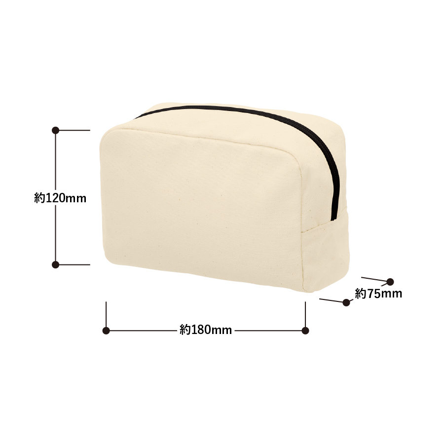 キャンバスファスナーポーチ（M）　ナチュラル