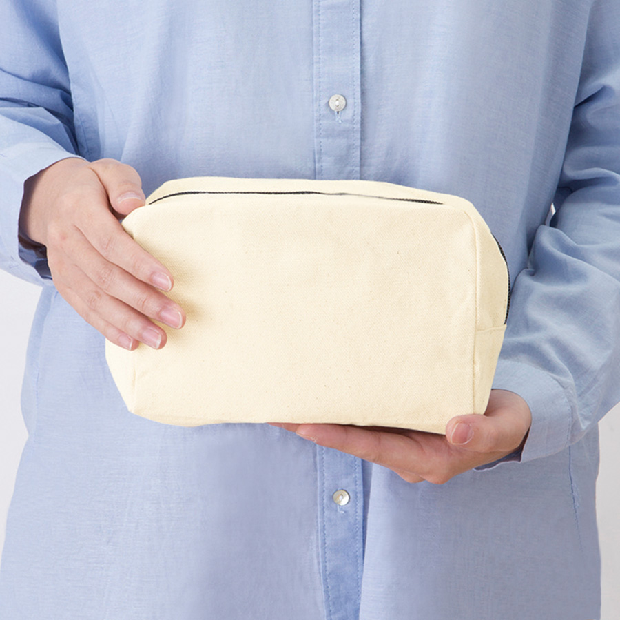 キャンバスファスナーポーチ（M）　ナチュラル