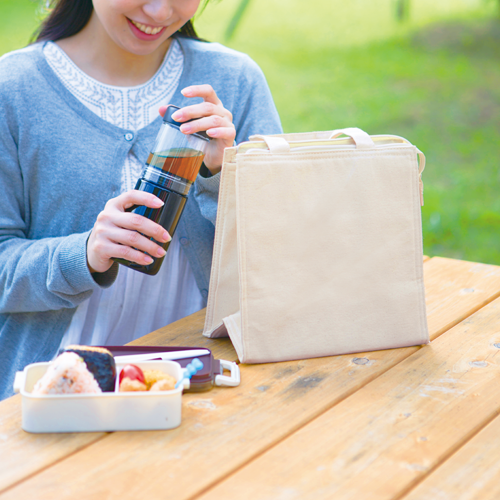TR-0868-008キャンバススクエア保冷トート（S）ナチュラル
