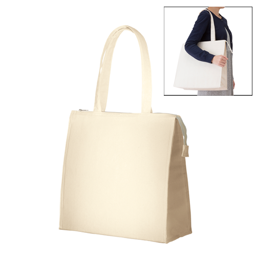 キャンバススクエア保冷トート（M）　ナチュラル