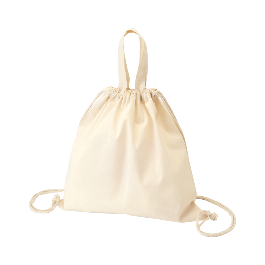 厚手コットンハンドル付リュック　ナチュラル